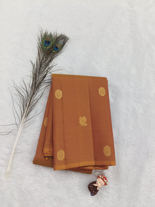 Mustard Pure Handloom Silk Saree