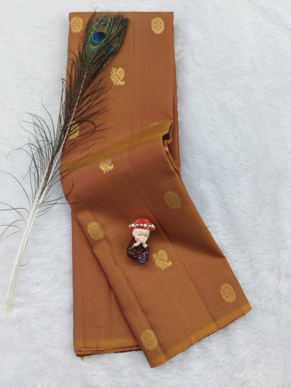 Mustard Pure Handloom Silk Saree