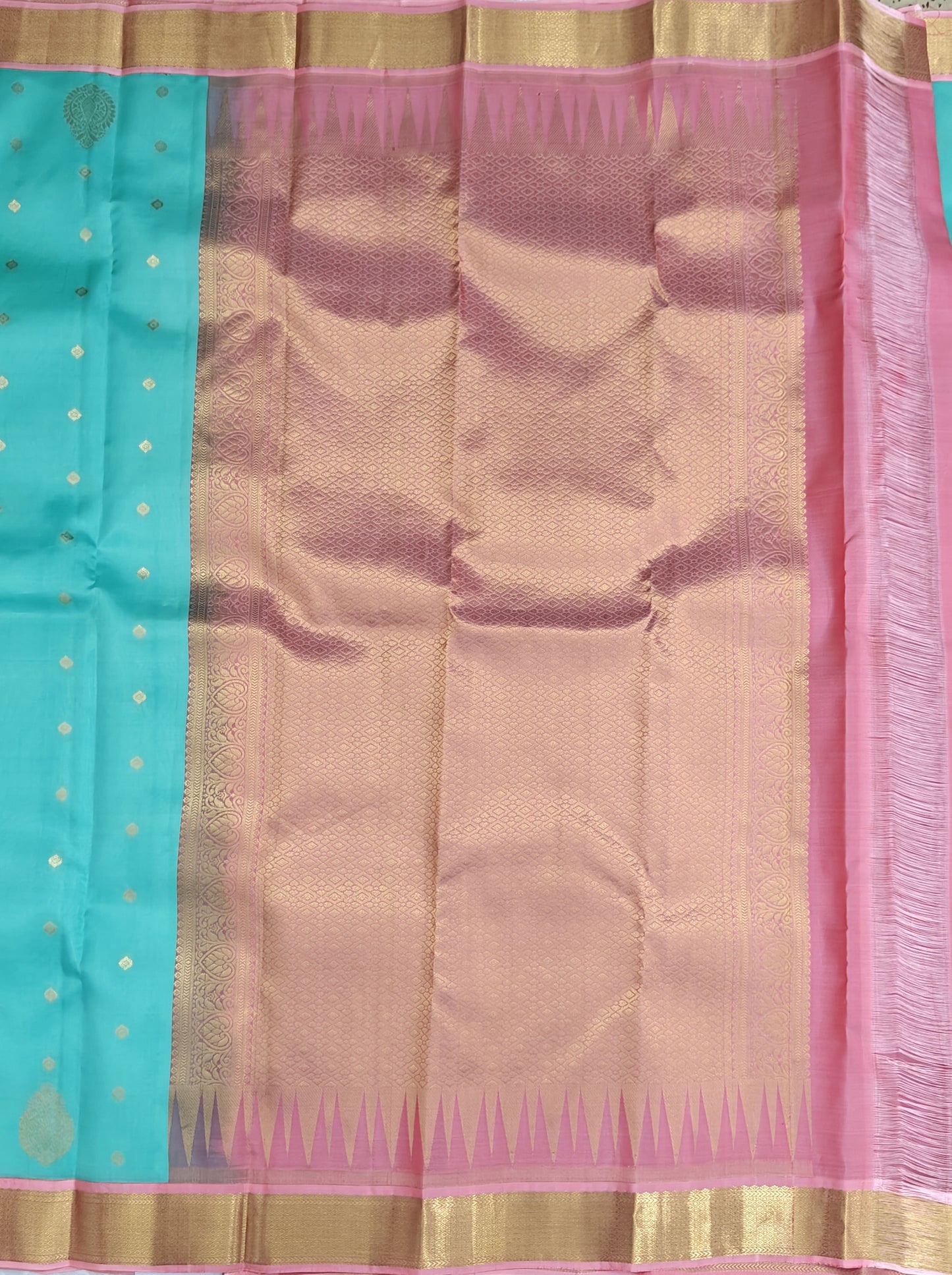 Sea Green Vintage Korvai Saree