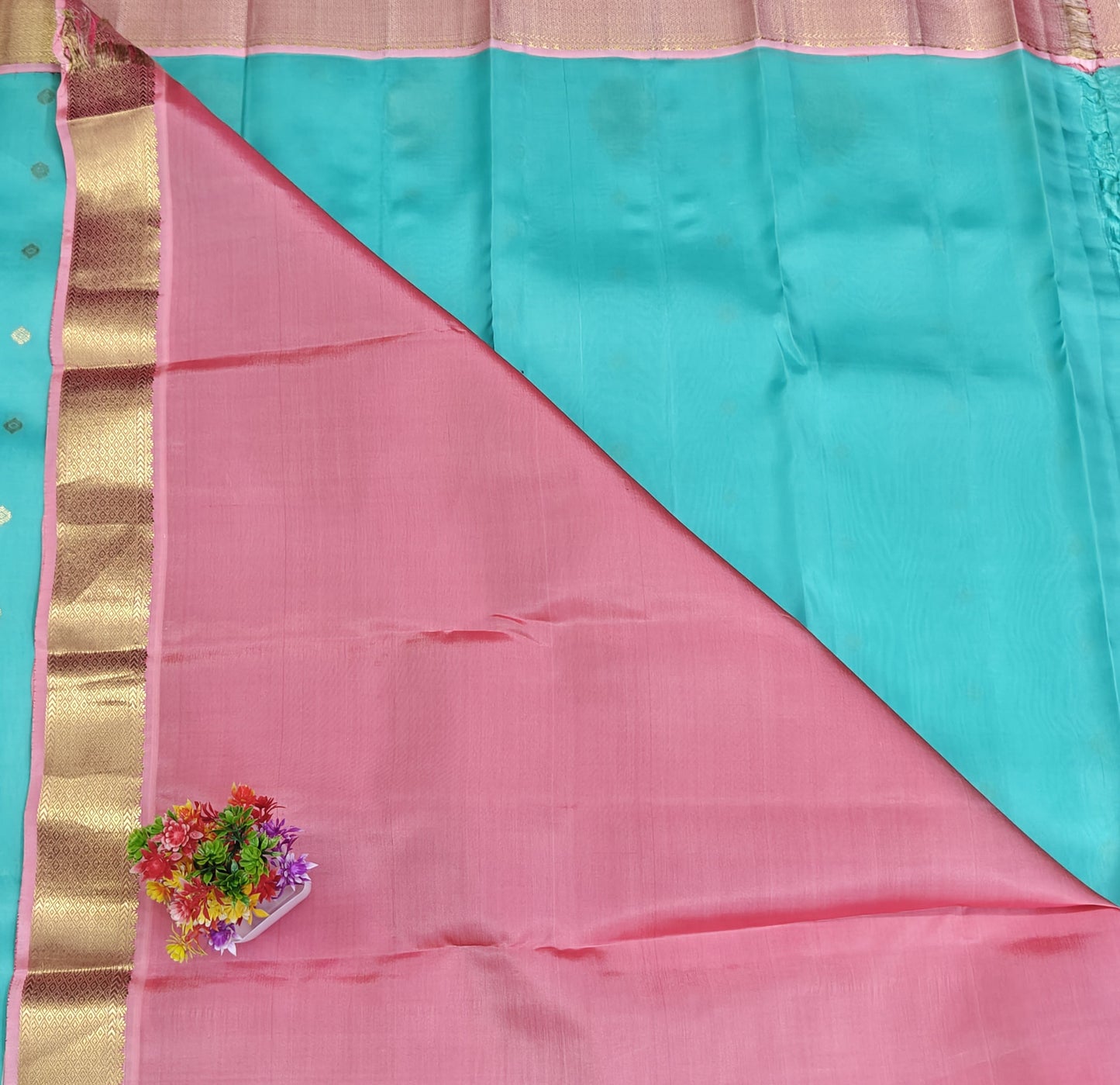 Sea Green Vintage Korvai Saree