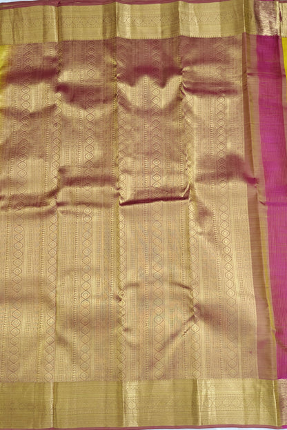 Yellow Pure Silk Saree with Mustard Border