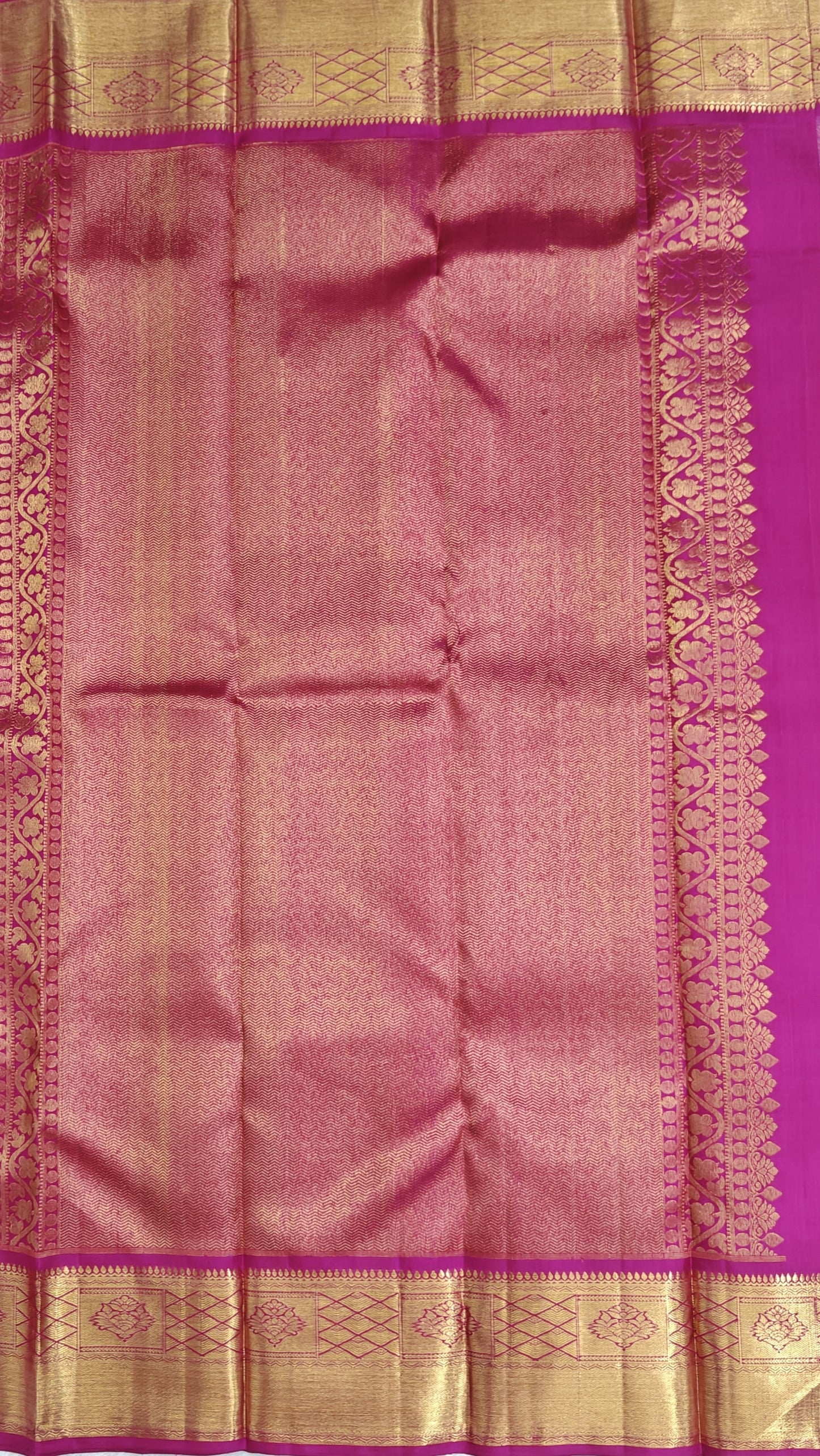 Elegant Pink Bridal Silk Saree with Contrast Pink Border