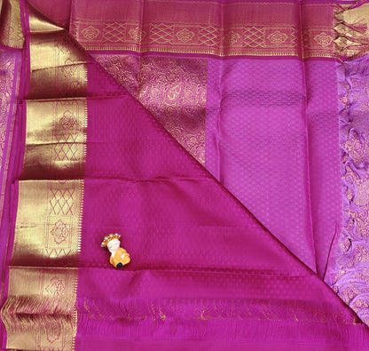 Elegant Pink Bridal Silk Saree with Contrast Pink Border