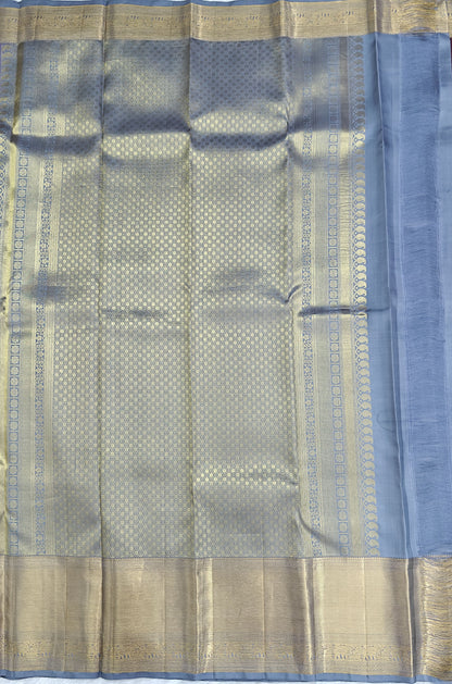 Wine Color Bridal Silk Saree with Pastel Grey Border