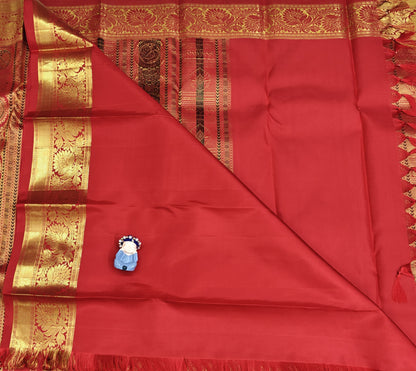 Rich Red Bridal Silk Saree with Contrast Red Border