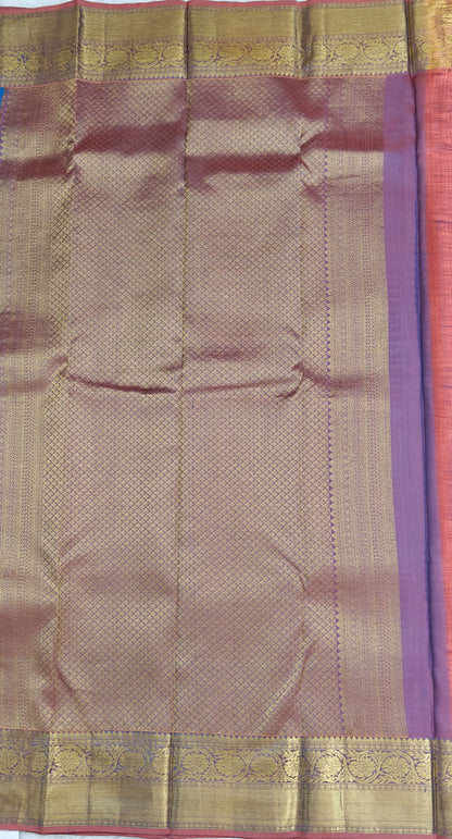 Elegant Blue Bridal Silk Saree with Gold Border