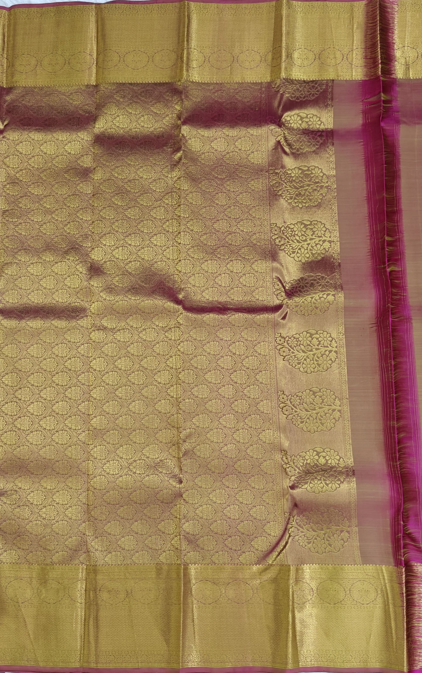 Green Bridal Silk Saree with Gold Border