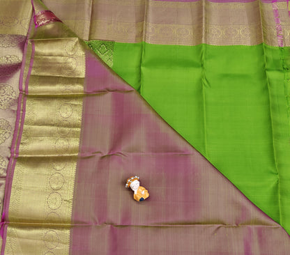 Green Bridal Silk Saree with Gold Border