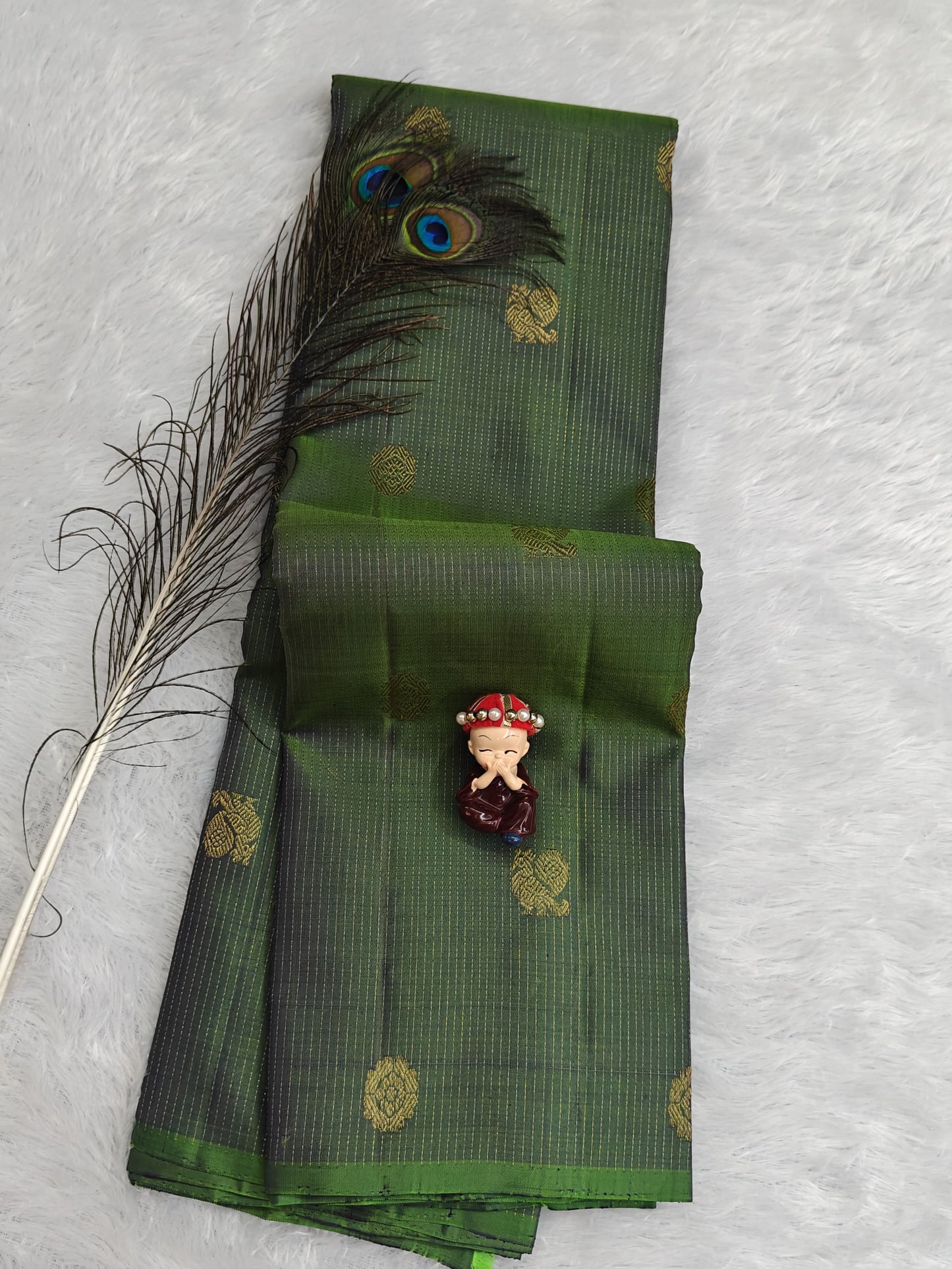 Pastel Green Pure Silk Saree