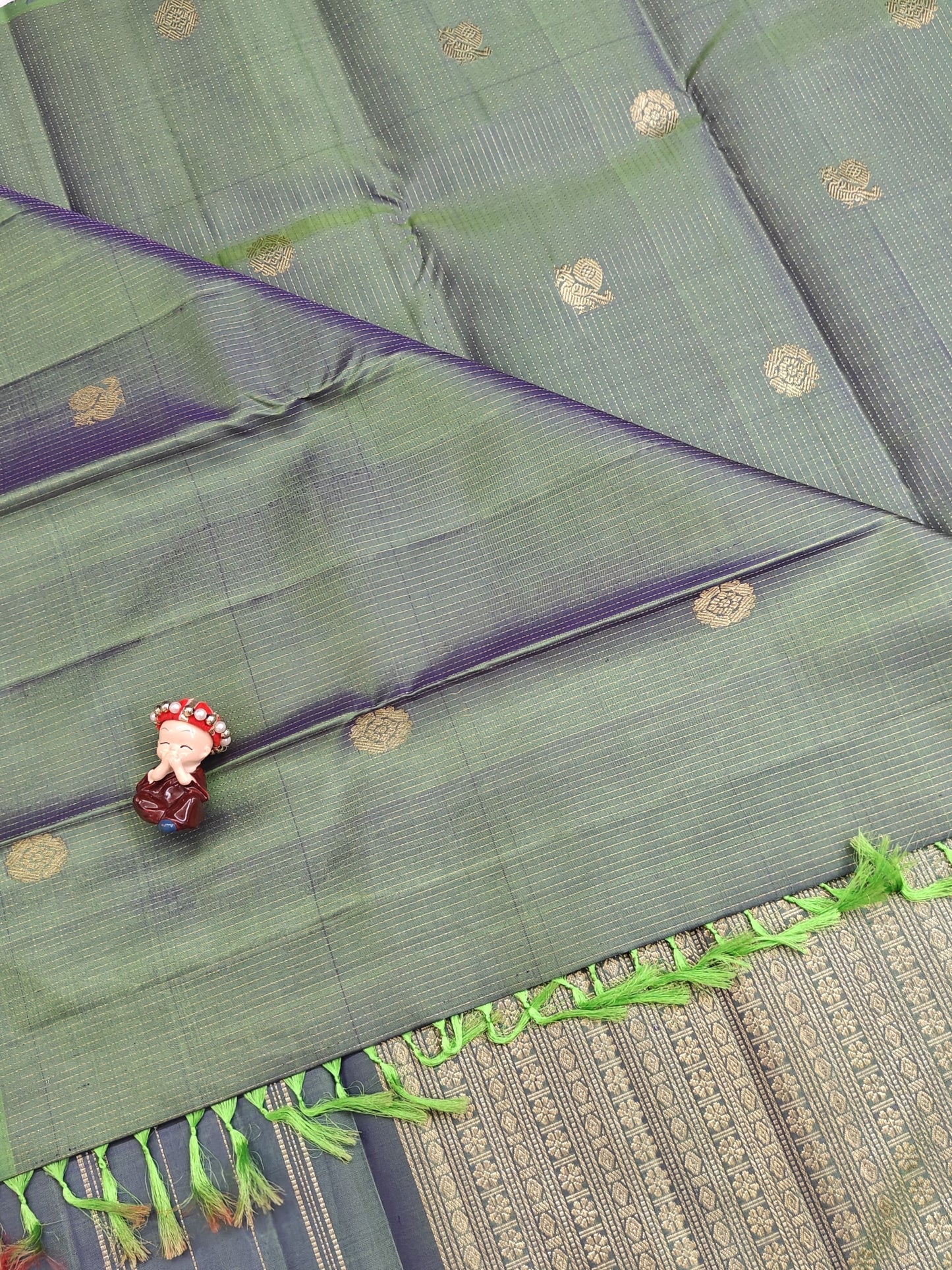 Pastel Green Pure Silk Saree