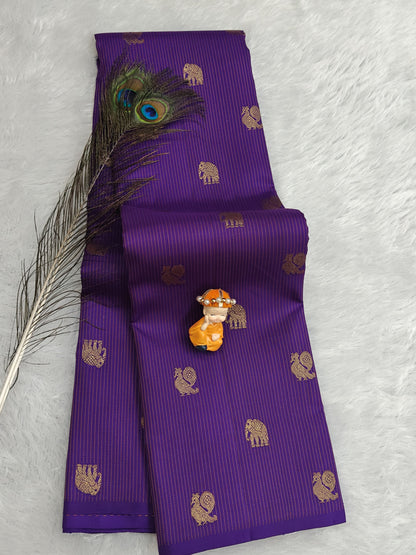 Purple Pure Silk Saree