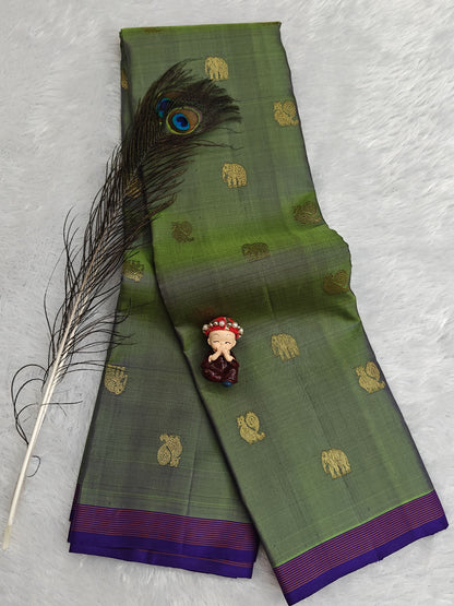 Pastel Green Pure Silk Saree