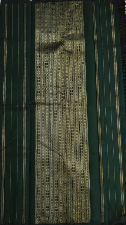 Dark Green Pure Silk Saree