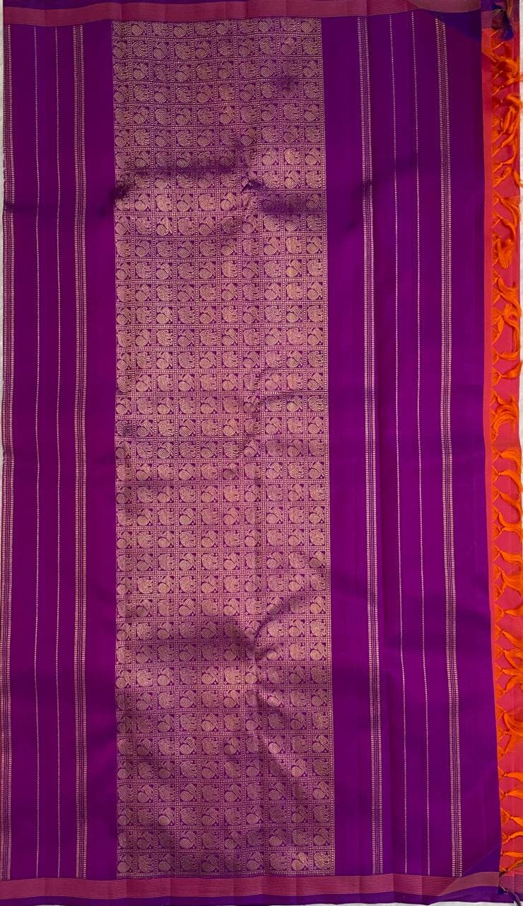 Peach Pure Silk Saree