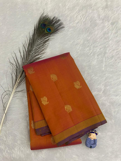 Mustard Pure Silk Saree