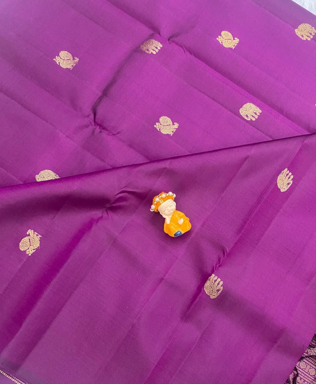Wine Color Pure Silk Saree