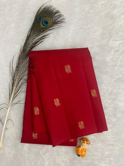 Elegant Red Pure Silk Saree
