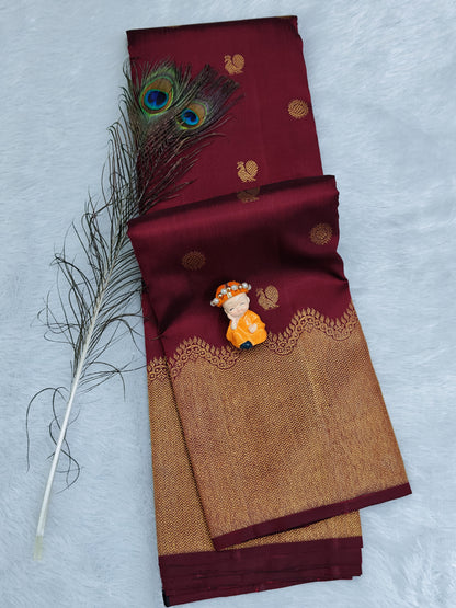 Maroon Pure Silk Saree