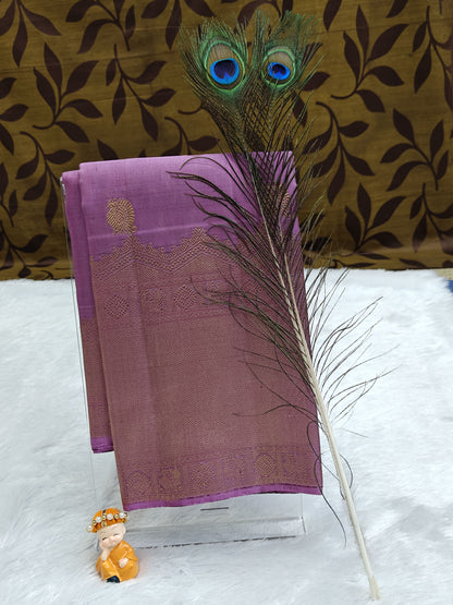 Pastel Lavender Pure Silk Saree