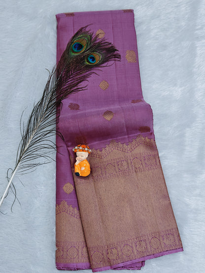 Pastel Lavender Pure Silk Saree