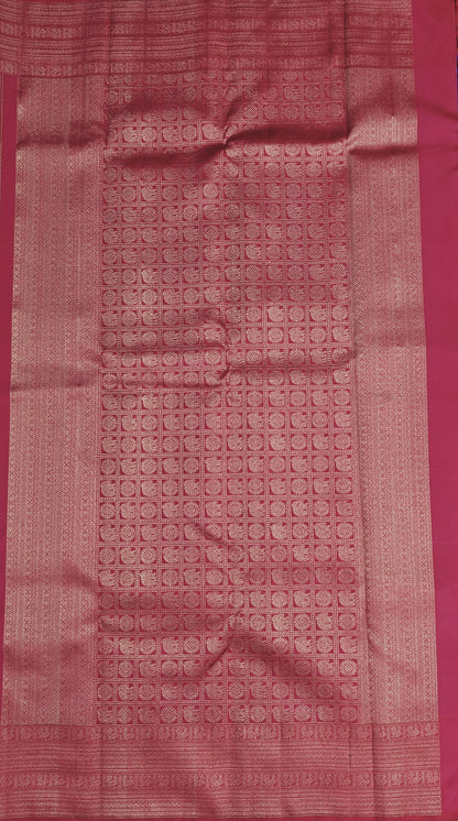 Purple Pure Silk Saree with Red Border