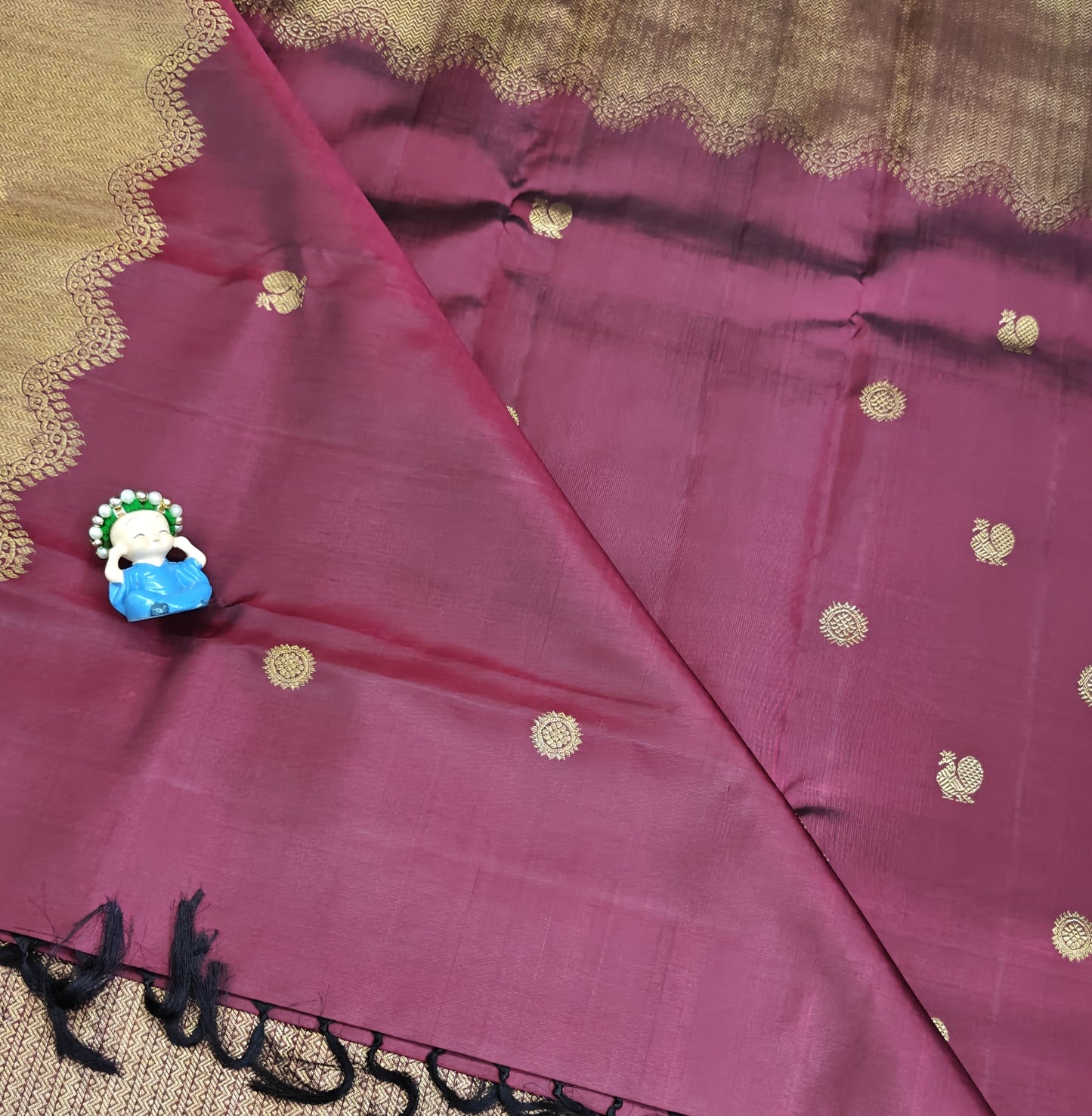 Maroon Pure Silk Saree