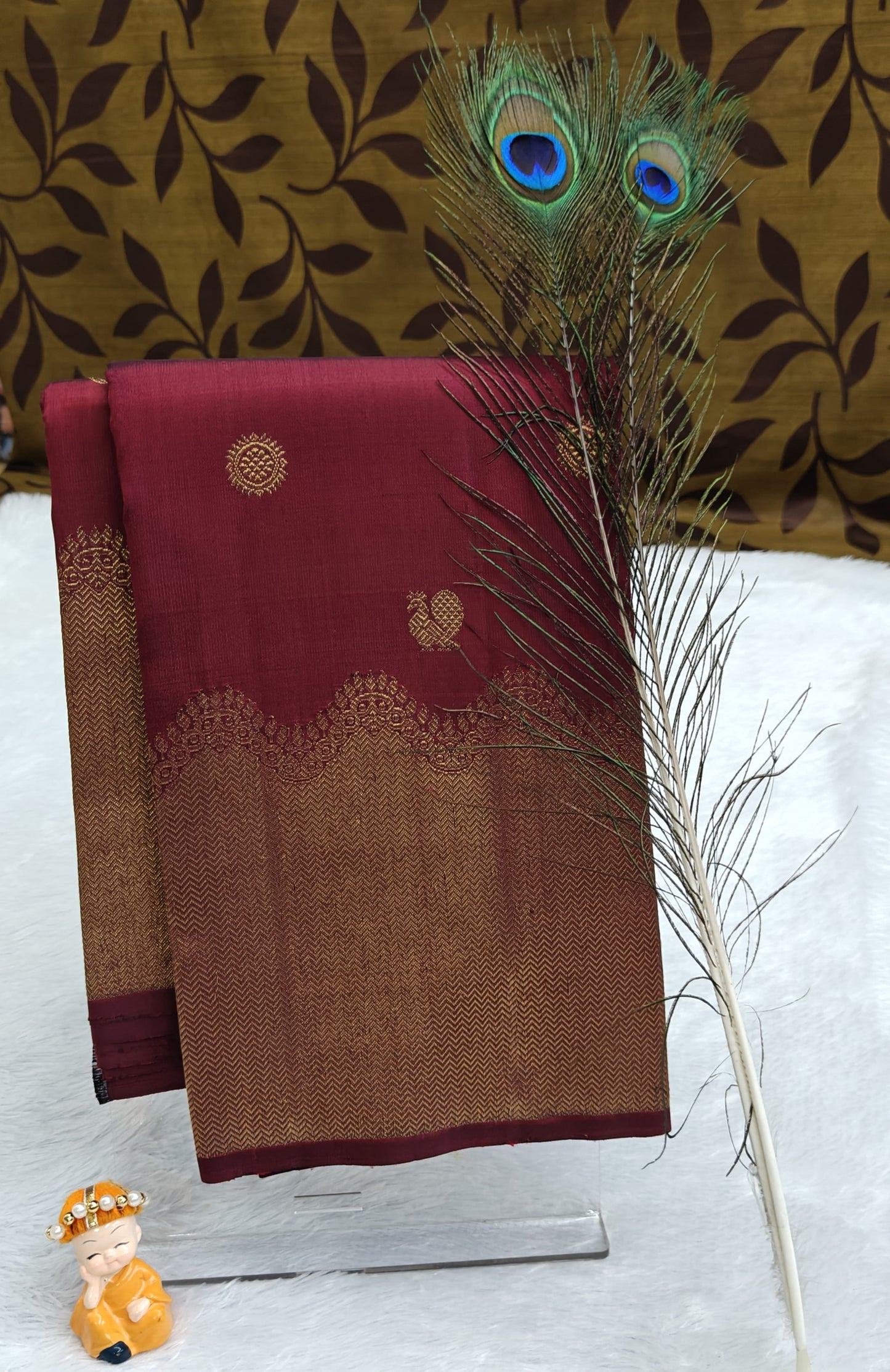 Maroon Pure Silk Saree
