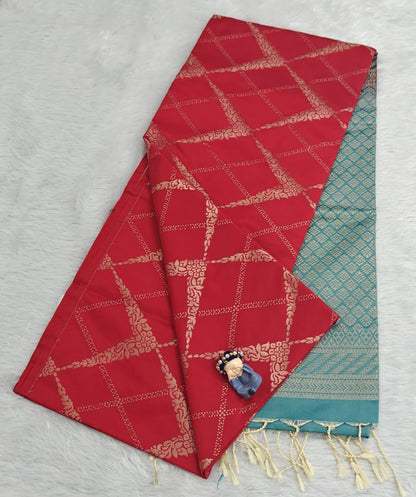 Red Semi Soft Silk Saree