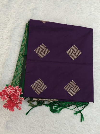 Purple Semi Soft Silk Saree