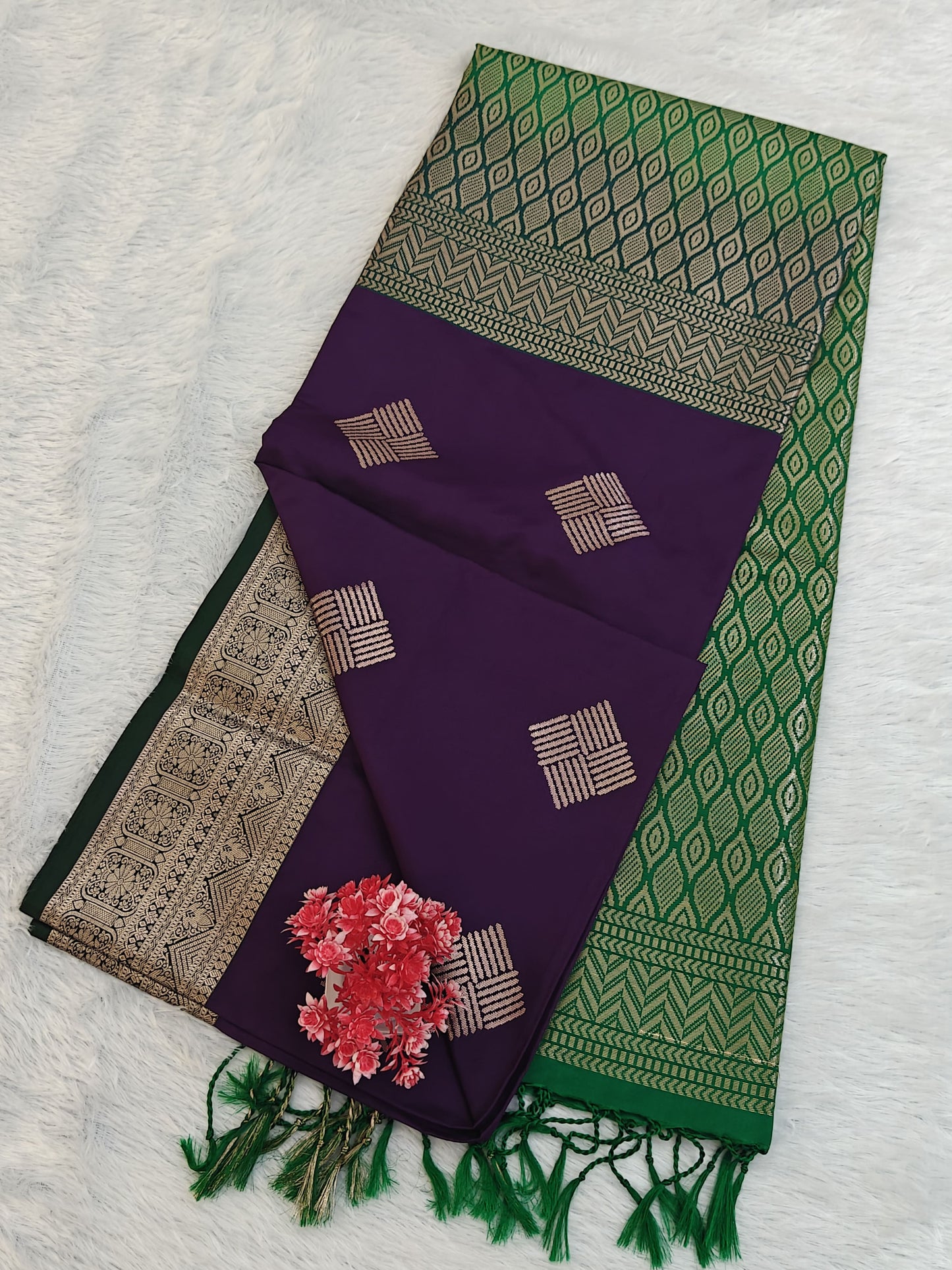 Purple Semi Soft Silk Saree
