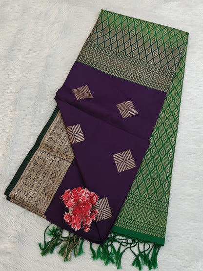 Purple Semi Soft Silk Saree