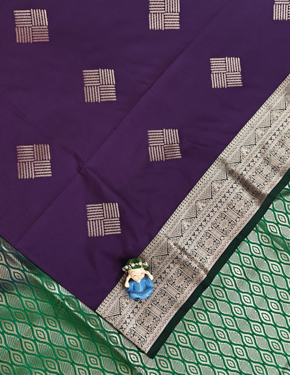 Purple Semi Soft Silk Saree