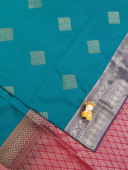 Embroidered Green Semi Soft Silk Saree