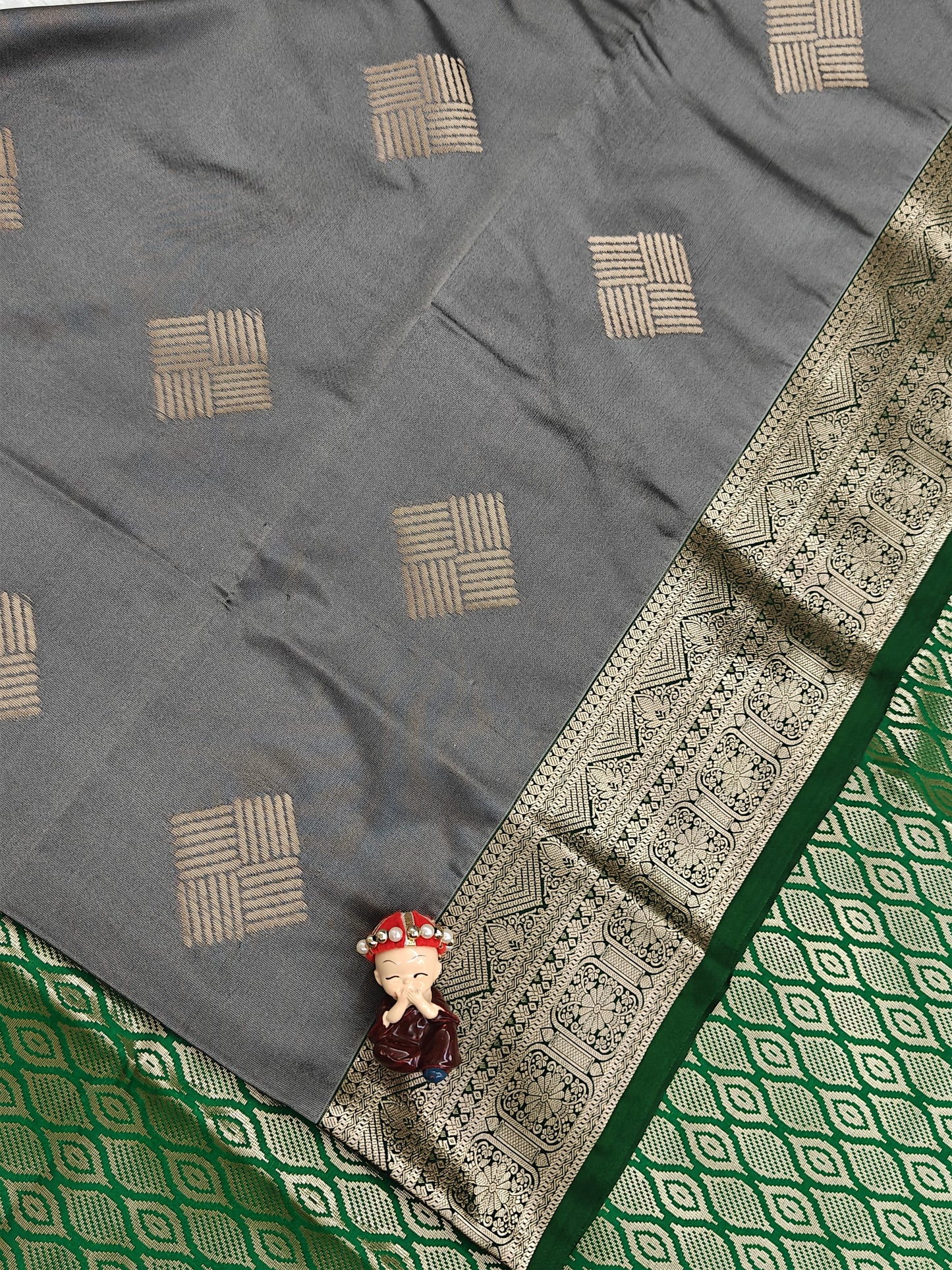 Grey Semi Soft Silk Saree