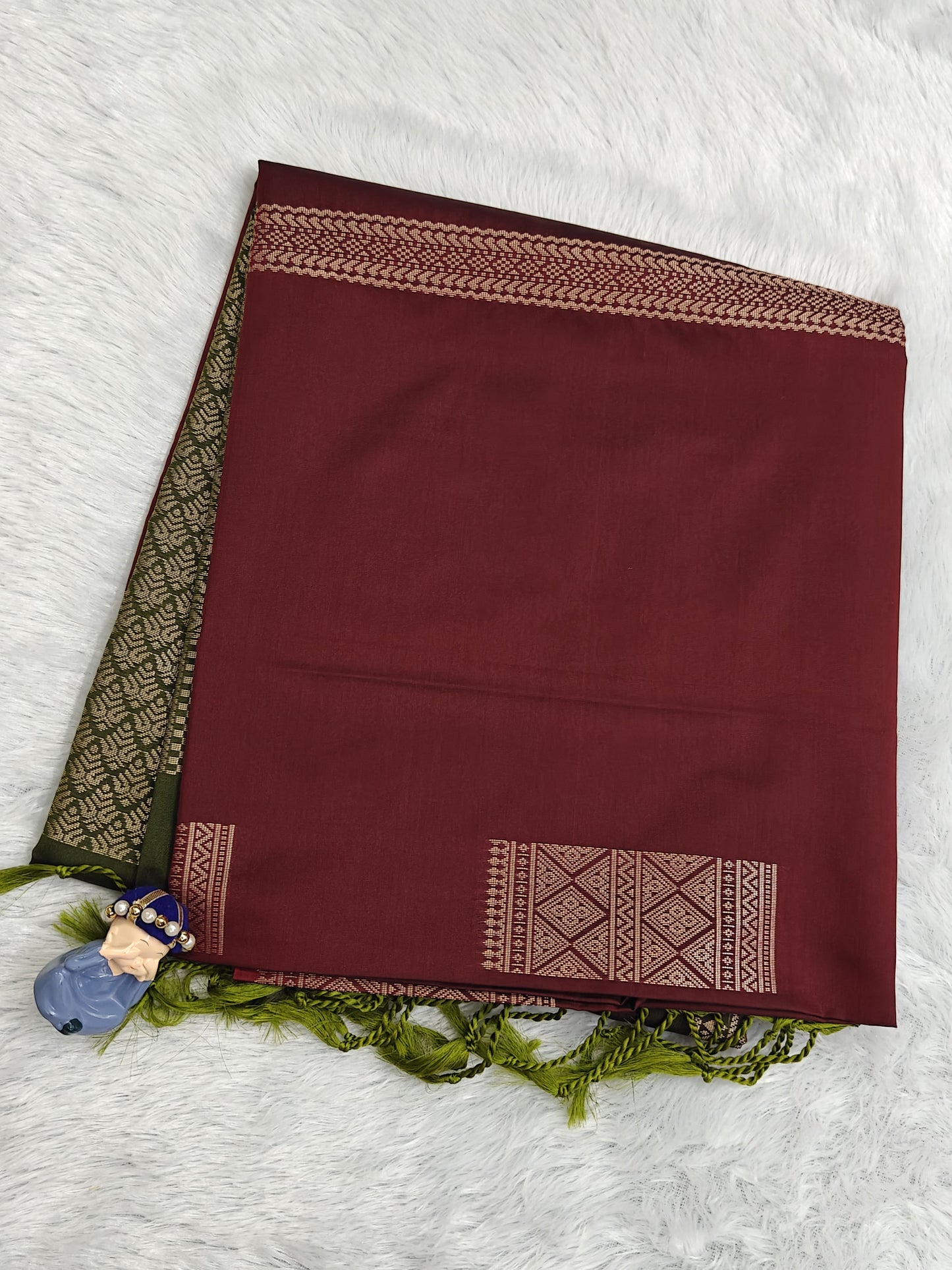 Maroon Semi Soft Silk Saree