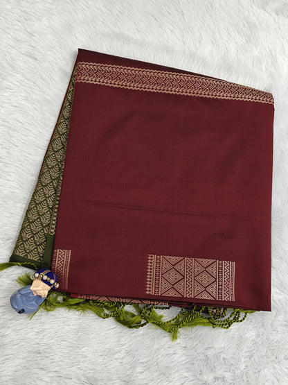 Maroon Semi Soft Silk Saree