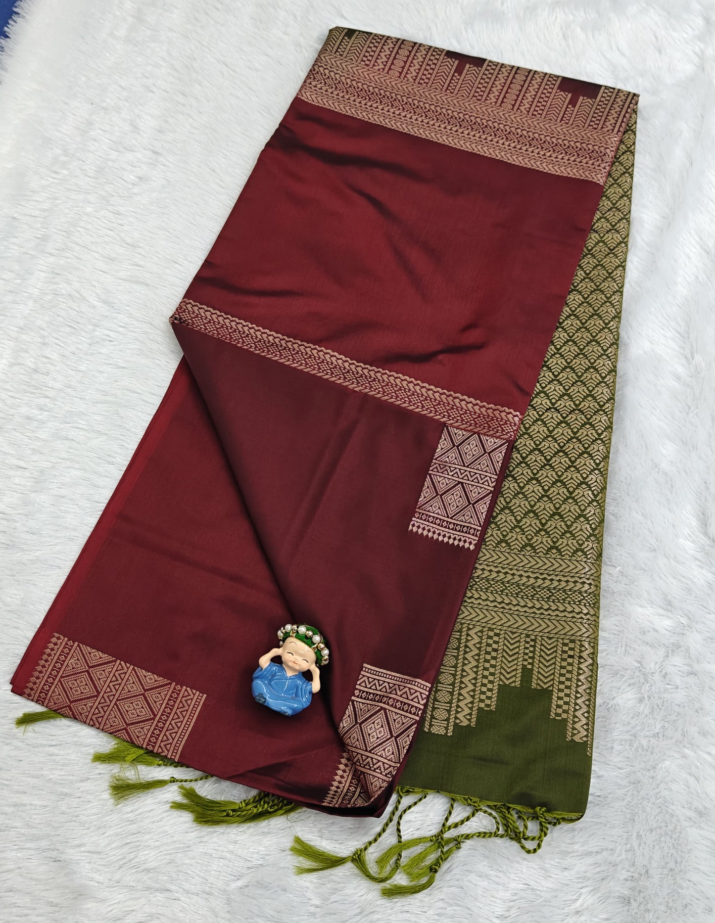 Maroon Semi Soft Silk Saree