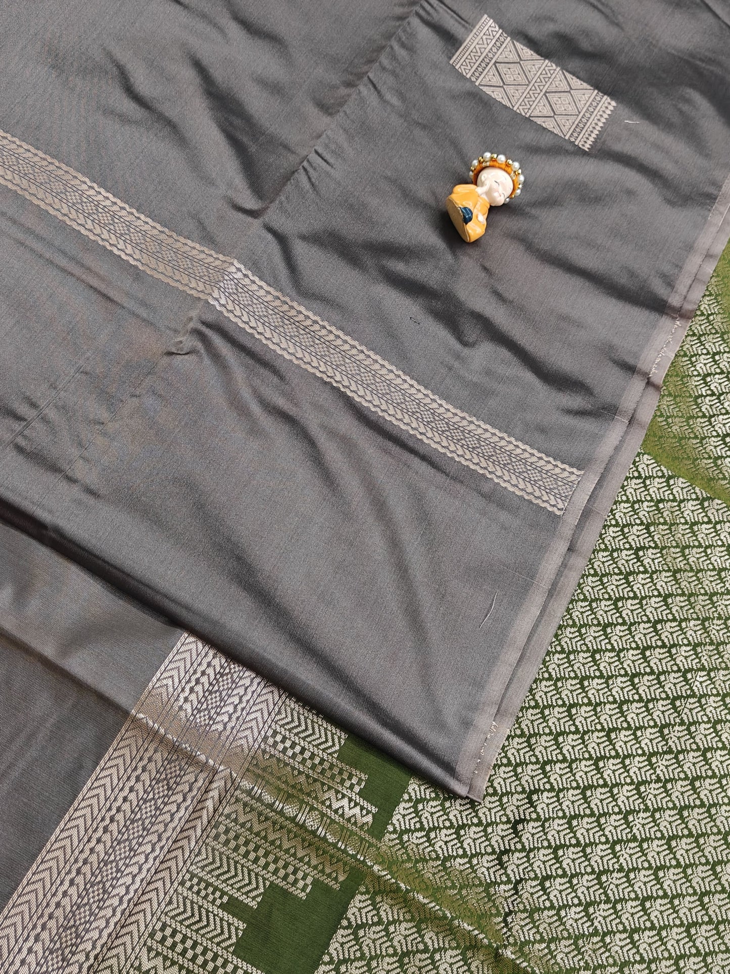 Grey Semi Soft Silk Saree