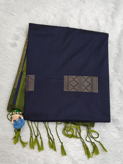 Dark Blue Semi Soft Silk Saree