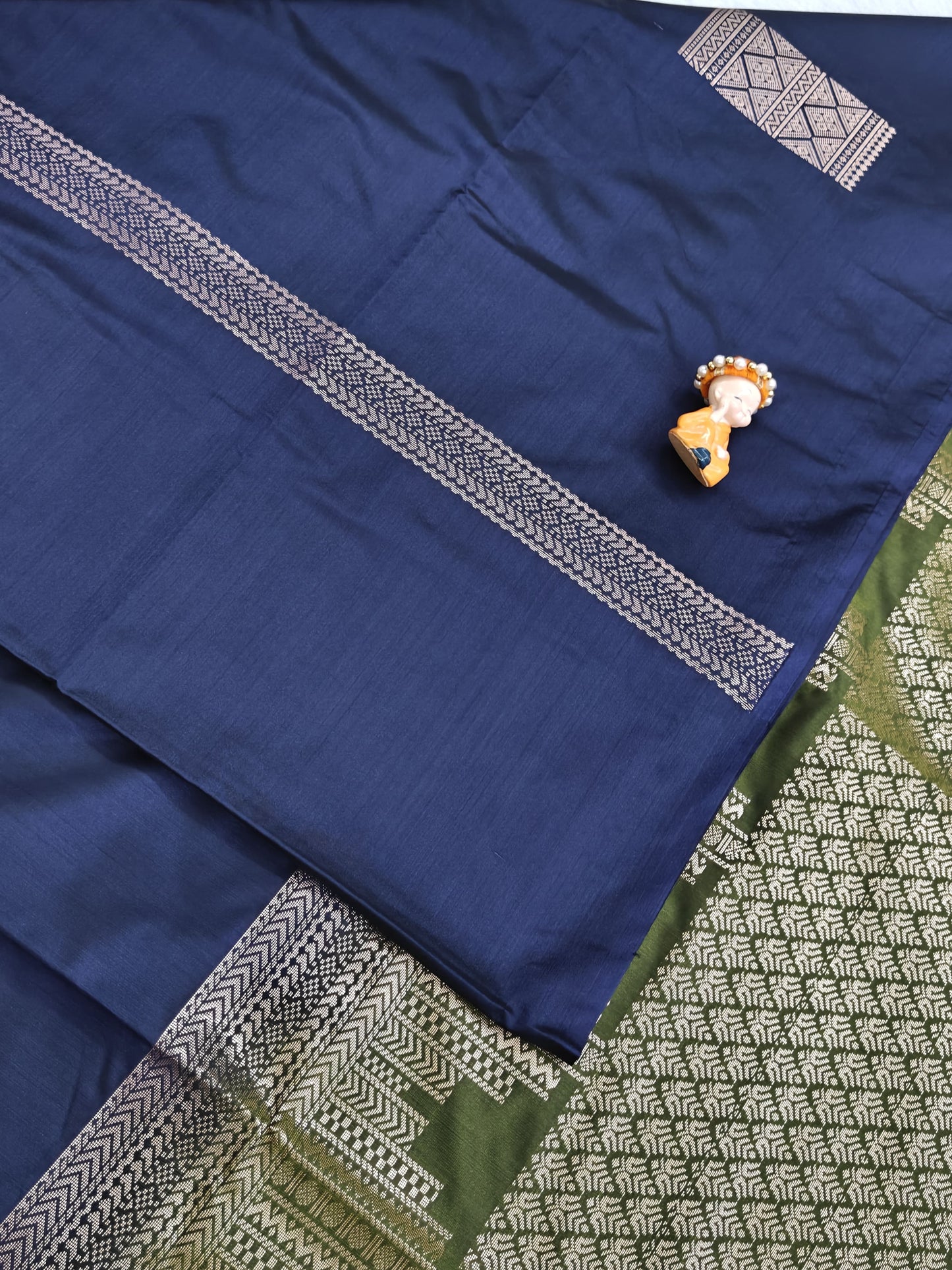 Dark Blue Semi Soft Silk Saree