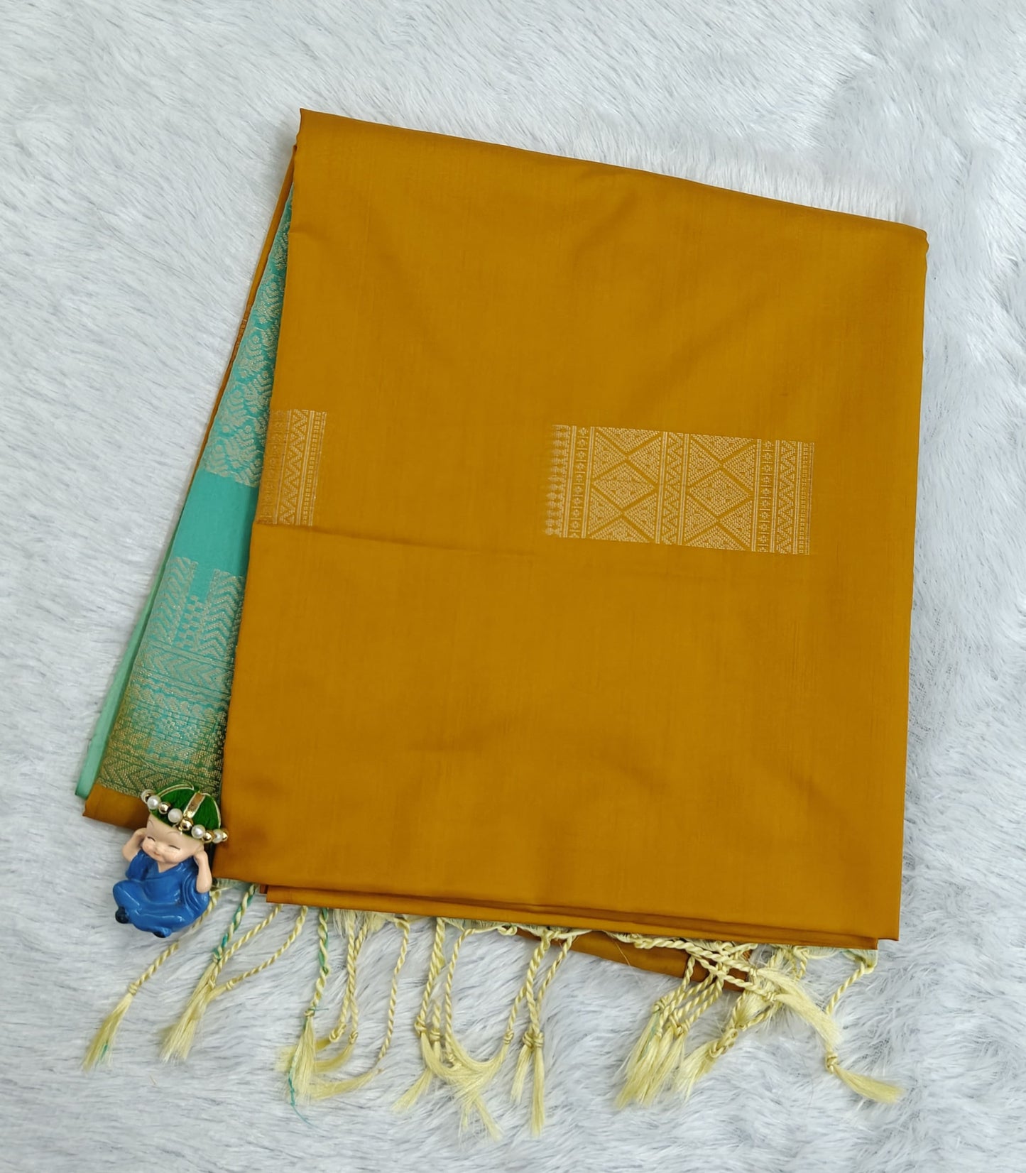 Mustard Yellow Semi Soft Silk Saree