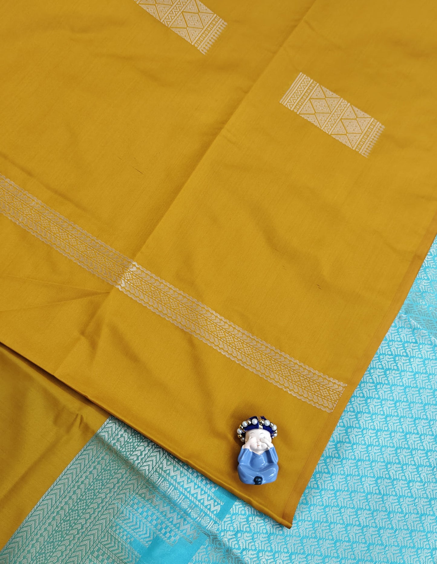 Mustard Yellow Semi Soft Silk Saree