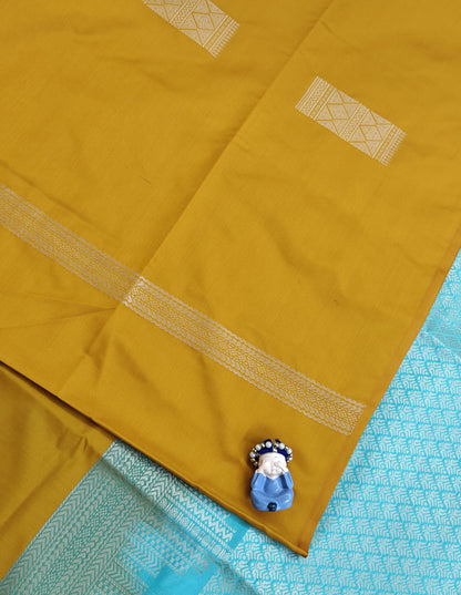 Mustard Yellow Semi Soft Silk Saree