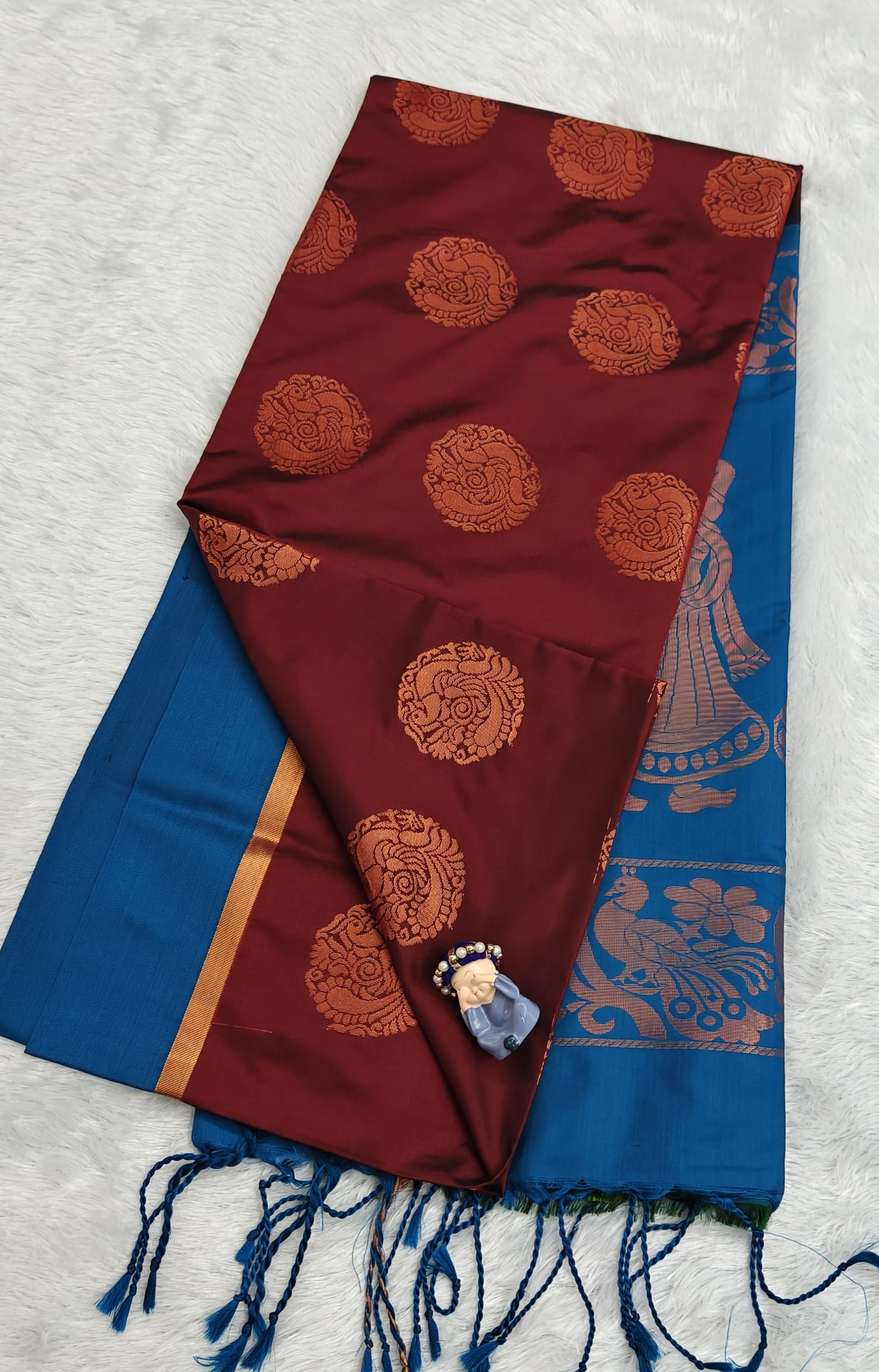 Maroon Semi Soft Silk Saree