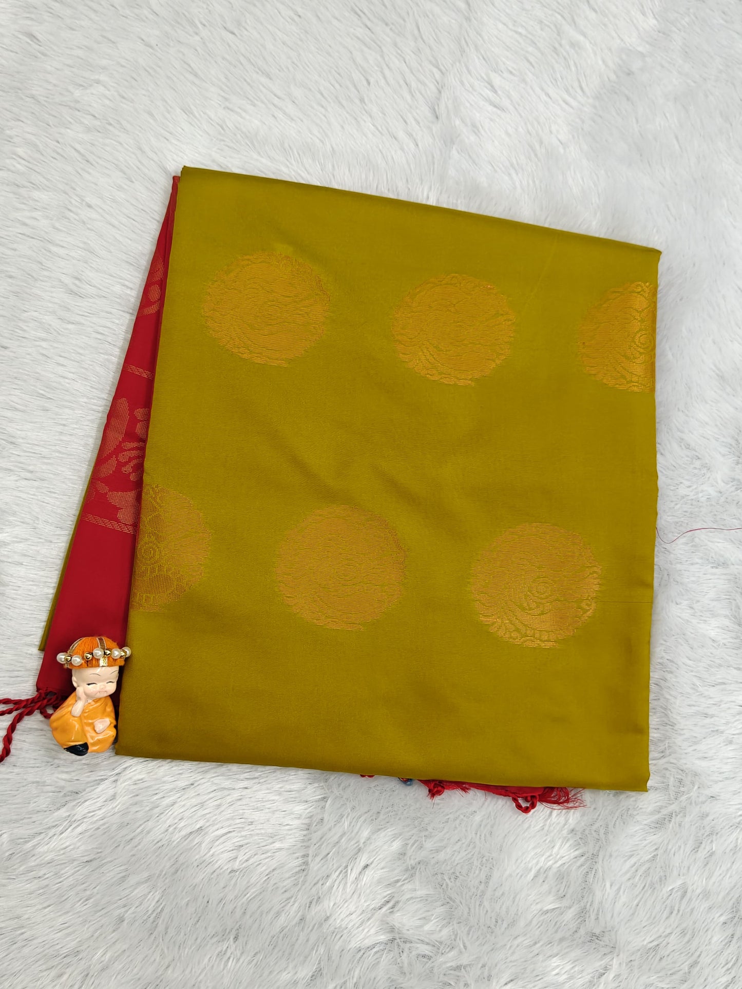Mustard Yellow Semi Soft Silk Saree