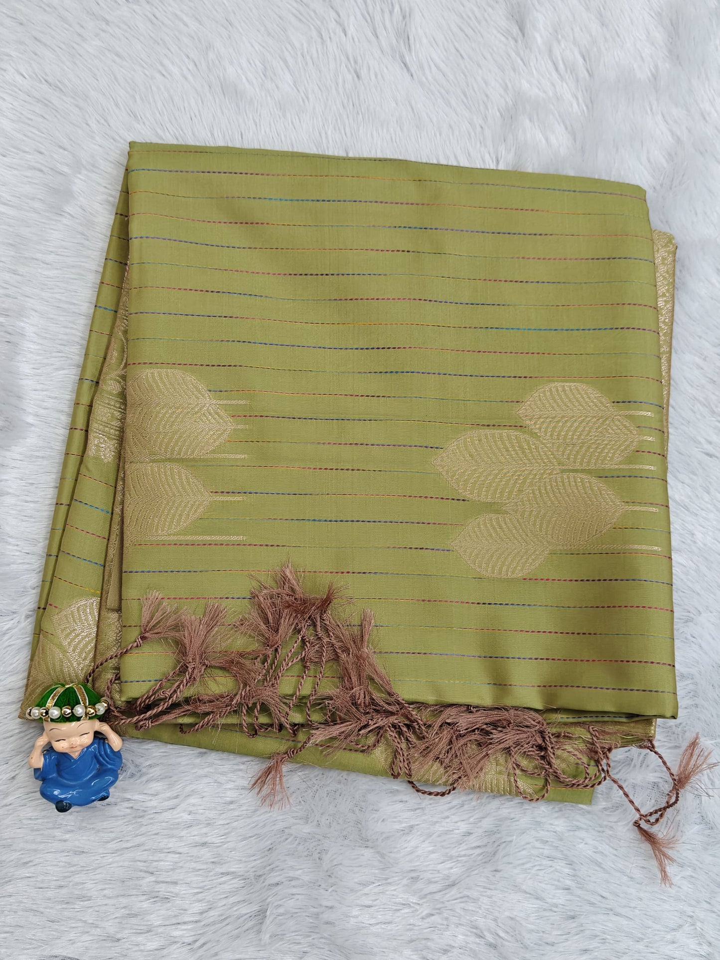Pista Green Semi Soft Silk Saree