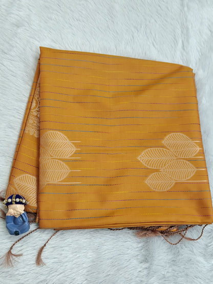 Orange Semi Soft Silk Saree