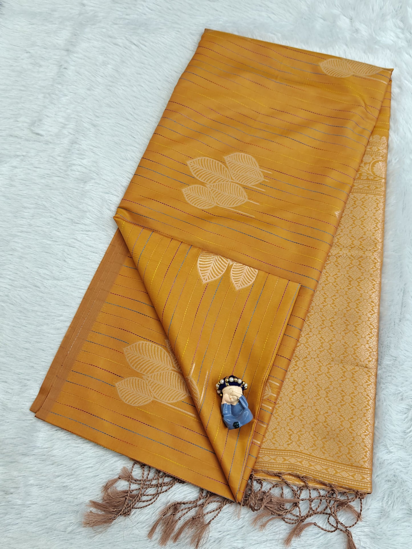 Orange Semi Soft Silk Saree