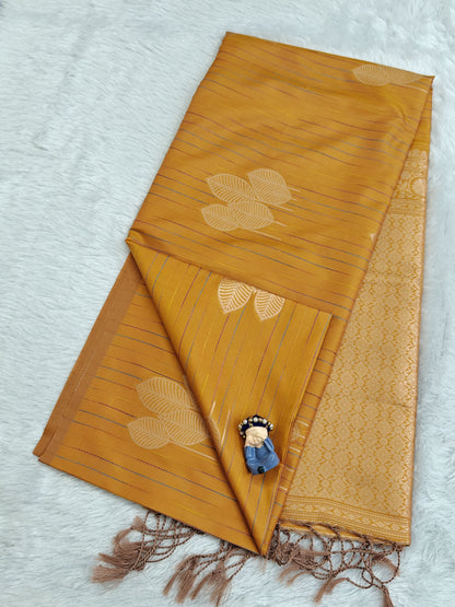 Orange Semi Soft Silk Saree
