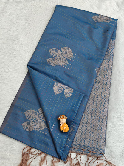 Blue Semi Soft Silk Saree